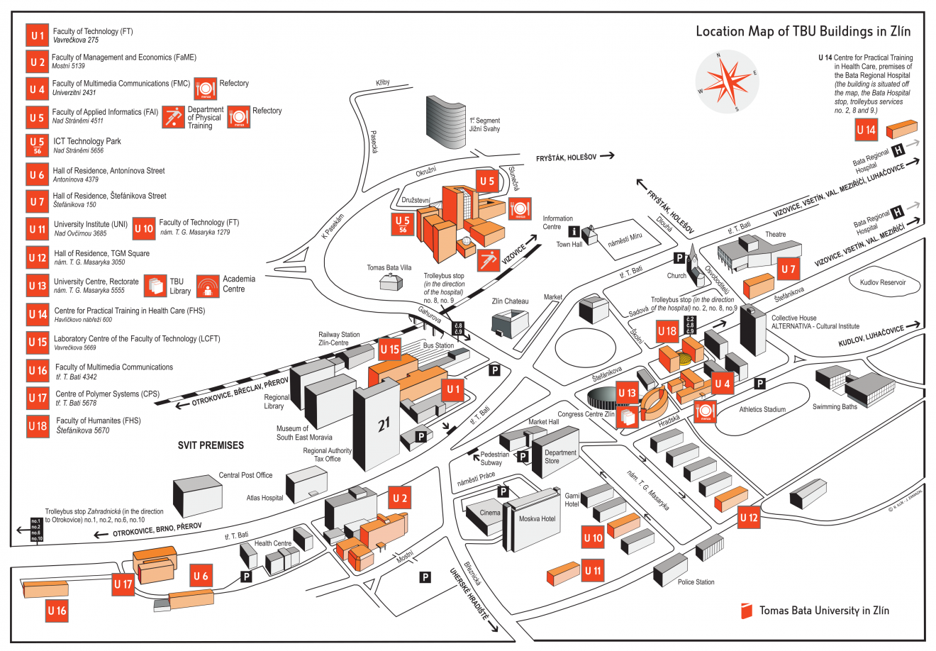 Map of TBU buildings